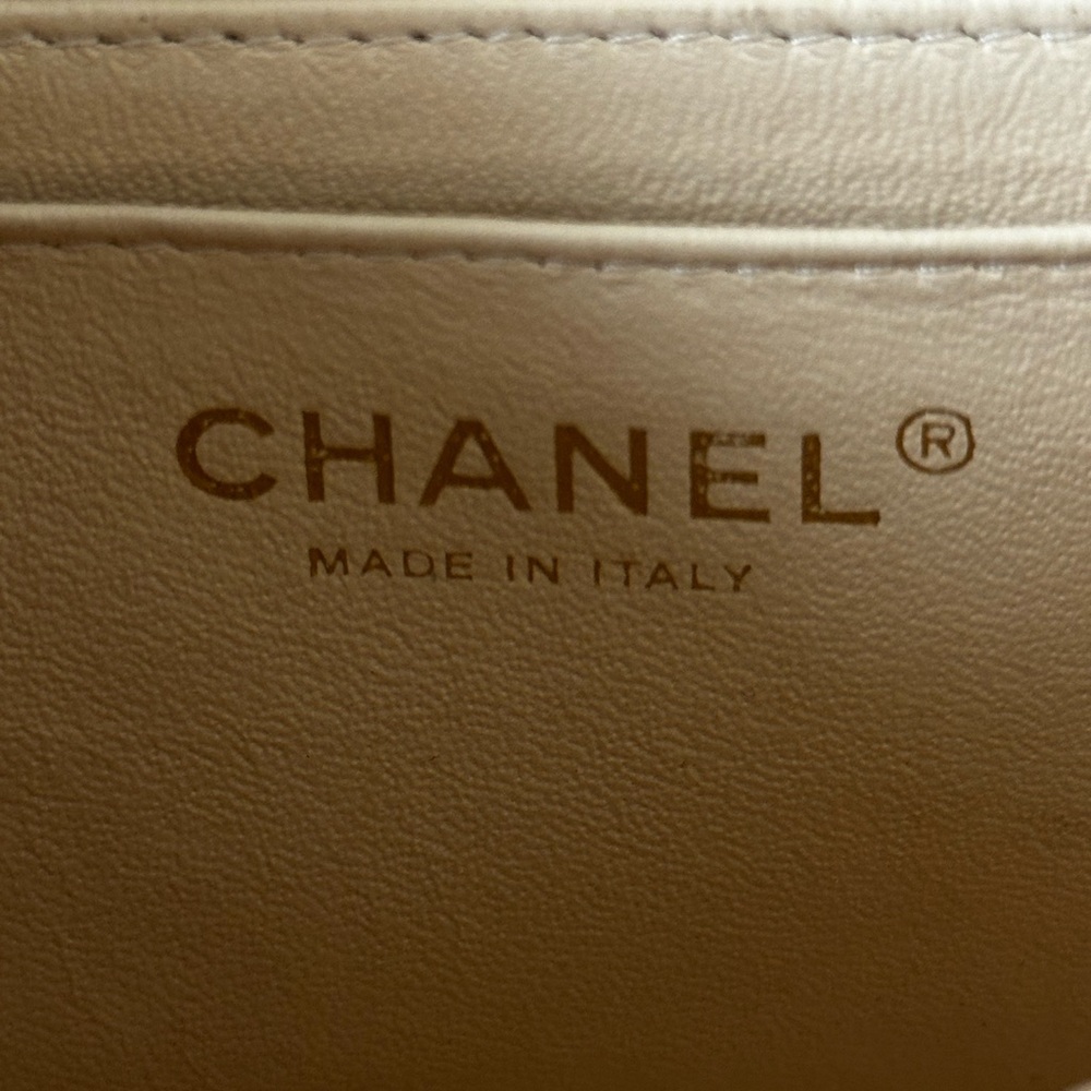Chanel Rectangular Classic Mini Flap Bag Beige Lambskin Leather Gold Hardware - Picture 12 of 12